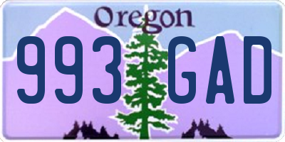 OR license plate 993GAD