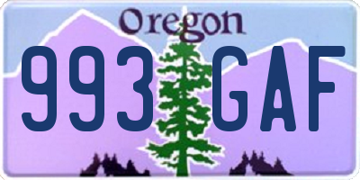 OR license plate 993GAF
