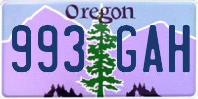 OR license plate 993GAH