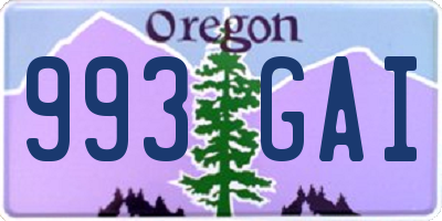 OR license plate 993GAI