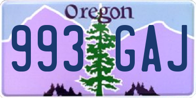 OR license plate 993GAJ