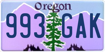 OR license plate 993GAK