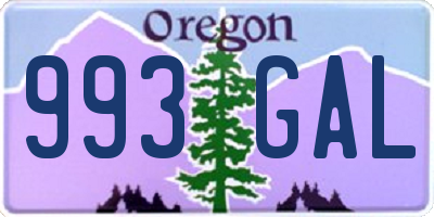 OR license plate 993GAL