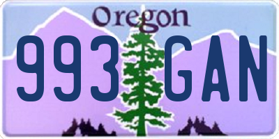 OR license plate 993GAN