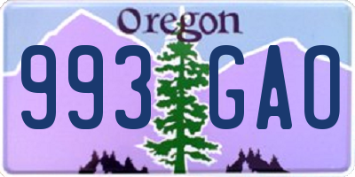 OR license plate 993GAO