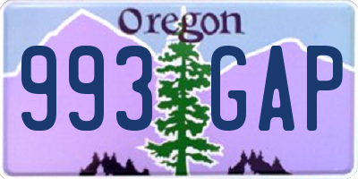 OR license plate 993GAP