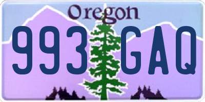 OR license plate 993GAQ