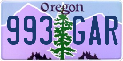 OR license plate 993GAR