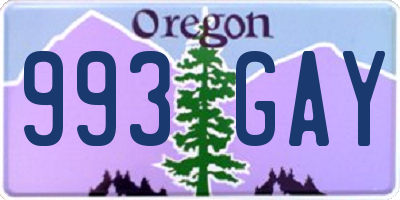 OR license plate 993GAY