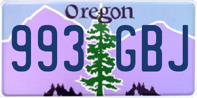 OR license plate 993GBJ