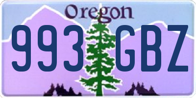 OR license plate 993GBZ