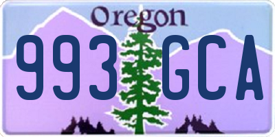 OR license plate 993GCA