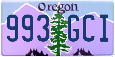 OR license plate 993GCI