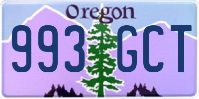 OR license plate 993GCT