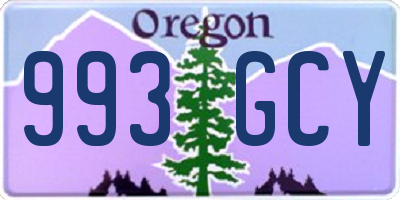 OR license plate 993GCY