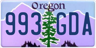 OR license plate 993GDA