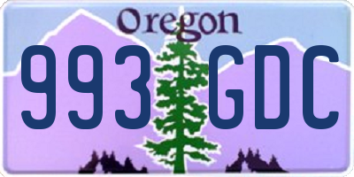 OR license plate 993GDC