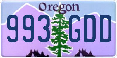 OR license plate 993GDD