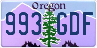 OR license plate 993GDF