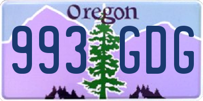 OR license plate 993GDG