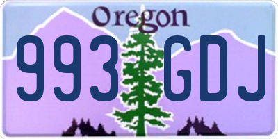 OR license plate 993GDJ