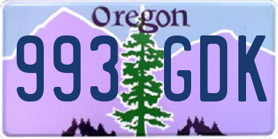 OR license plate 993GDK