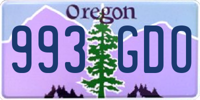 OR license plate 993GDO