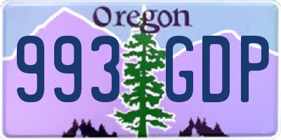 OR license plate 993GDP