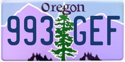 OR license plate 993GEF