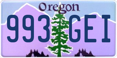 OR license plate 993GEI