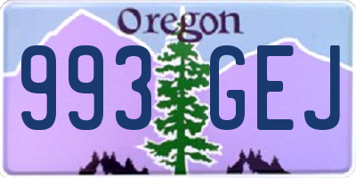 OR license plate 993GEJ