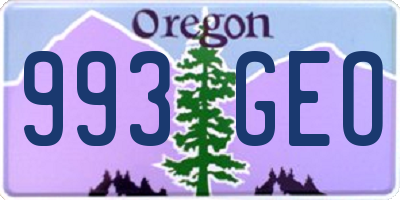 OR license plate 993GEO