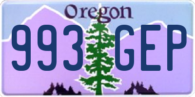 OR license plate 993GEP