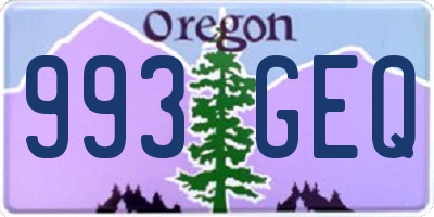 OR license plate 993GEQ