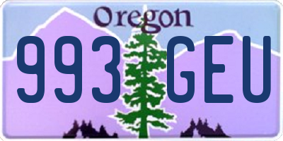OR license plate 993GEU