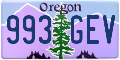 OR license plate 993GEV