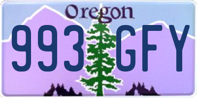 OR license plate 993GFY