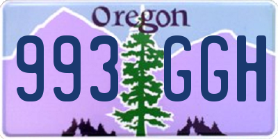 OR license plate 993GGH