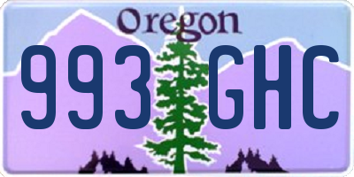 OR license plate 993GHC