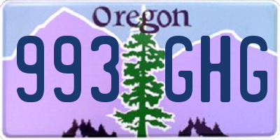 OR license plate 993GHG