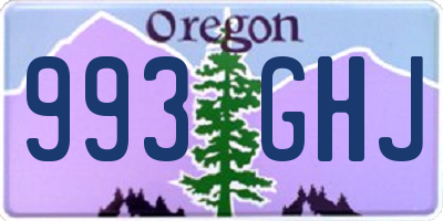 OR license plate 993GHJ