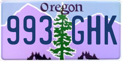 OR license plate 993GHK