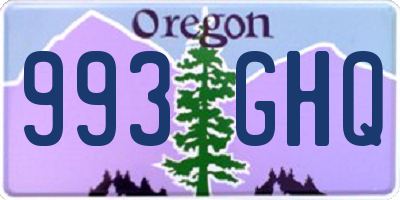 OR license plate 993GHQ