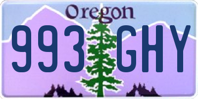 OR license plate 993GHY