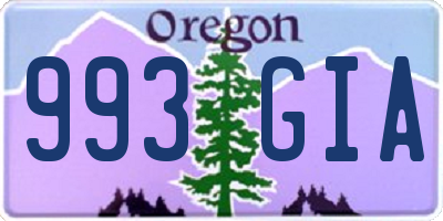 OR license plate 993GIA