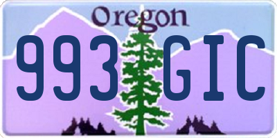 OR license plate 993GIC