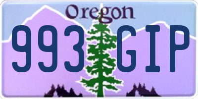 OR license plate 993GIP