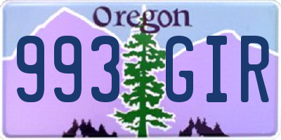 OR license plate 993GIR