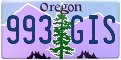 OR license plate 993GIS