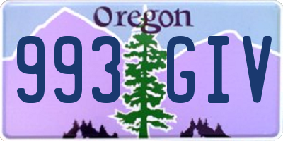 OR license plate 993GIV